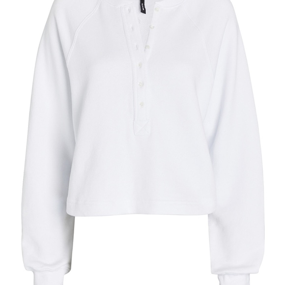 Marissa Web So Uptight Plunge Henley Sweatshirt - Picture 3 of 15